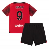 AC Milan Olivier Giroud #9 Heimtrikotsatz Kinder 2023-24 Kurzarm (+ Kurze Hosen)